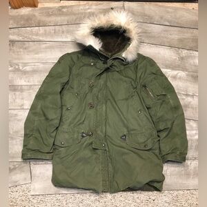 N-3B Snorkel Parka Extreme Cold Weather Jacket Coat Military Vtg US Army Medium